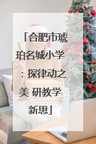 合肥市琥珀名城小学：探律动之美 研教学新思