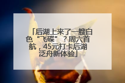 后湖上来了一艘白色“飞碟”？周六首航，45元打卡后湖泛舟新体验