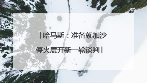 哈马斯：准备就加沙停火展开新一轮谈判