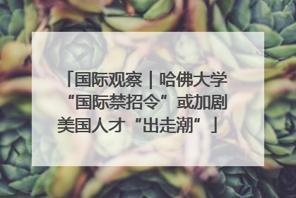 国际观察｜哈佛大学“国际禁招令”或加剧美国人才“出走潮”