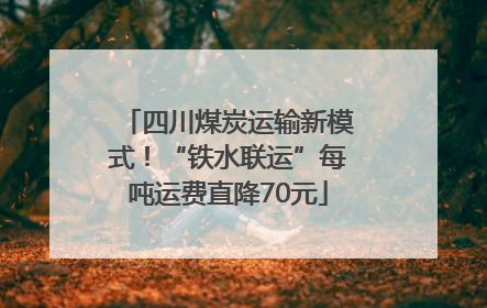四川煤炭运输新模式！“铁水联运”每吨运费直降70元