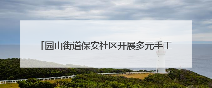园山街道保安社区开展多元手工践行老年友好服务“四有一无”