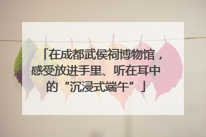 在成都武侯祠博物馆，感受放进手里、听在耳中的“沉浸式端午”