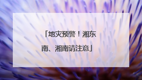 地灾预警！湘东南、湘南请注意