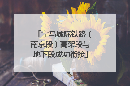宁马城际铁路（南京段）高架段与地下段成功衔接
