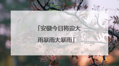 安徽今日将迎大雨暴雨大暴雨