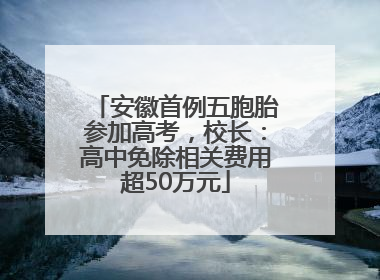 安徽首例五胞胎参加高考，校长：高中免除相关费用超50万元