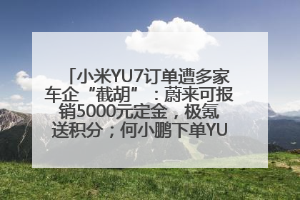 小米YU7订单遭多家车企“截胡”：蔚来可报销5000元定金，极氪送积分；何小鹏下单YU7，喊话雷军早点交付