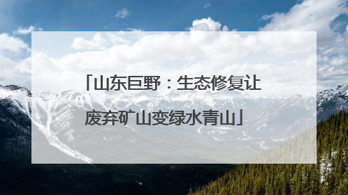 山东巨野：生态修复让废弃矿山变绿水青山
