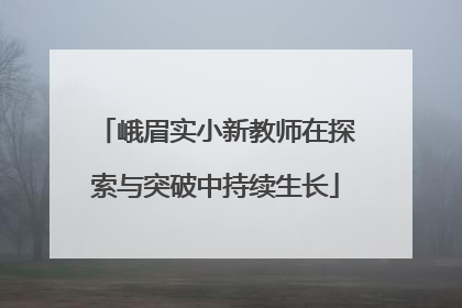 峨眉实小新教师在探索与突破中持续生长