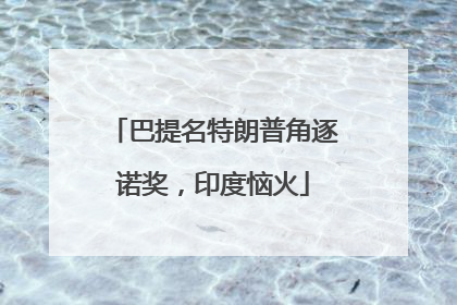 巴提名特朗普角逐诺奖，印度恼火
