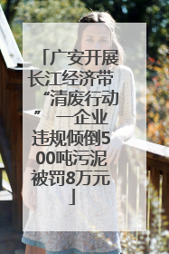 广安开展长江经济带“清废行动” 一企业违规倾倒500吨污泥被罚8万元