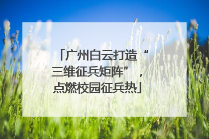广州白云打造“三维征兵矩阵”，点燃校园征兵热