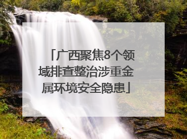 广西聚焦8个领域排查整治涉重金属环境安全隐患