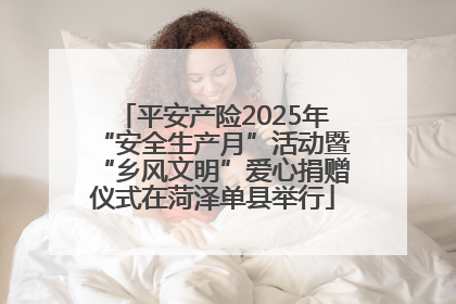 平安产险2025年“安全生产月”活动暨“乡风文明”爱心捐赠仪式在菏泽单县举行