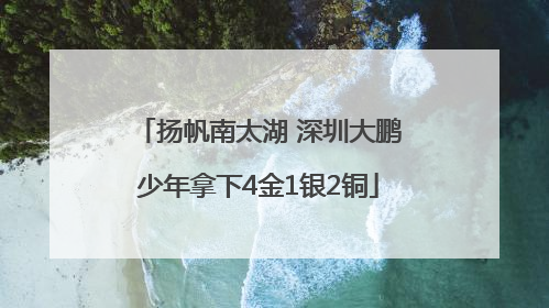 扬帆南太湖 深圳大鹏少年拿下4金1银2铜