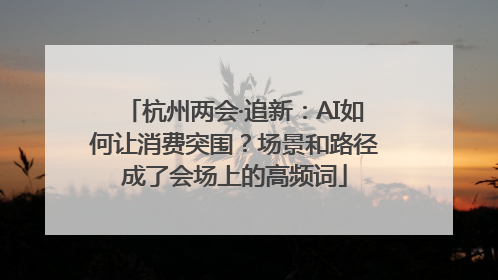 杭州两会·追新：AI如何让消费突围？场景和路径成了会场上的高频词