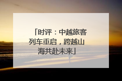时评：中越旅客列车重启，跨越山海共赴未来