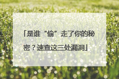 是谁“偷”走了你的秘密？速查这三处漏洞