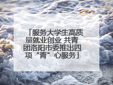服务大学生高质量就业创业 共青团洛阳市委推出四项“青”心服务