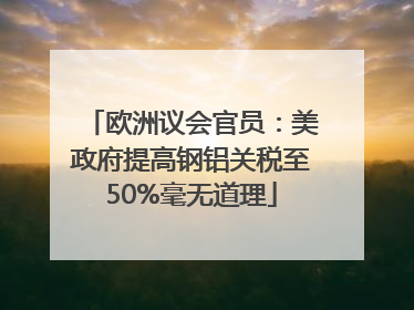 欧洲议会官员：美政府提高钢铝关税至50%毫无道理