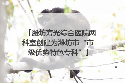 潍坊寿光综合医院两科室创建为潍坊市“市级优势特色专科”