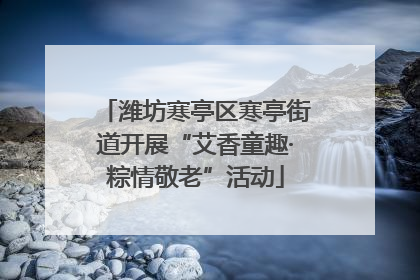 潍坊寒亭区寒亭街道开展“艾香童趣·粽情敬老”活动