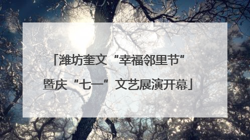 潍坊奎文“幸福邻里节” 暨庆“七一”文艺展演开幕