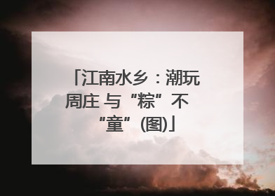 江南水乡：潮玩周庄 与“粽”不“童”(图)