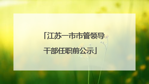 江苏一市市管领导干部任职前公示