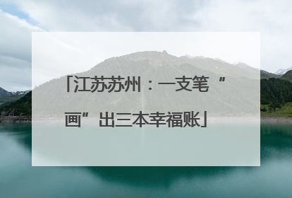 江苏苏州：一支笔“画”出三本幸福账