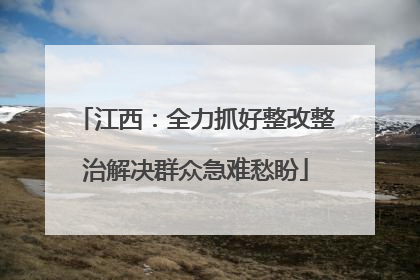 江西：全力抓好整改整治解决群众急难愁盼