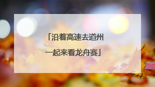 沿着高速去道州 一起来看龙舟赛