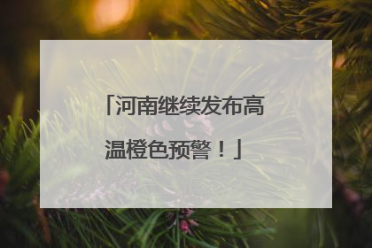 河南继续发布高温橙色预警！