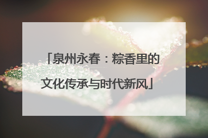 泉州永春：粽香里的文化传承与时代新风