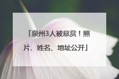泉州3人被悬赏！照片、姓名、地址公开