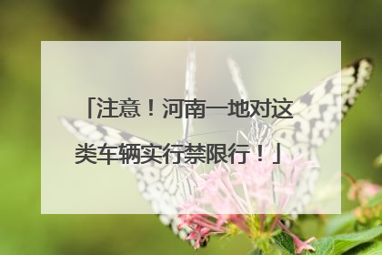 注意！河南一地对这类车辆实行禁限行！