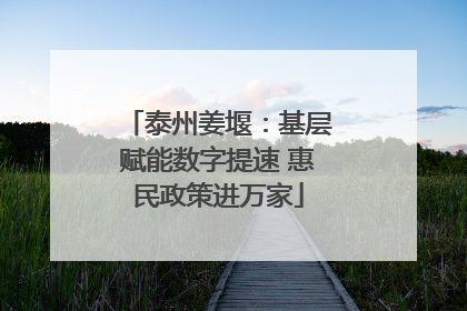 泰州姜堰：基层赋能数字提速 惠民政策进万家