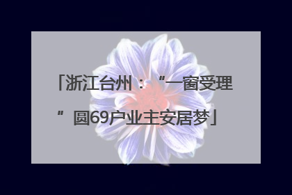 浙江台州：“一窗受理”圆69户业主安居梦