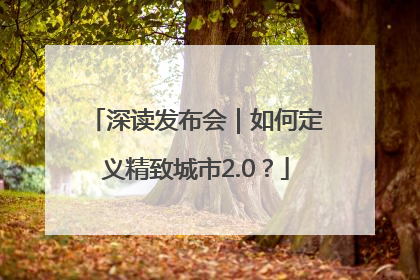 深读发布会｜如何定义精致城市2.0？