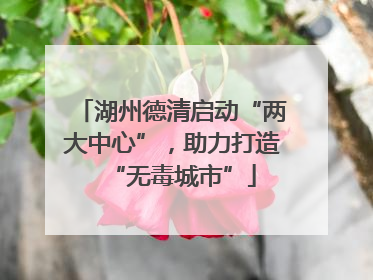 湖州德清启动“两大中心”，助力打造“无毒城市”