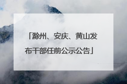 滁州、安庆、黄山发布干部任前公示公告