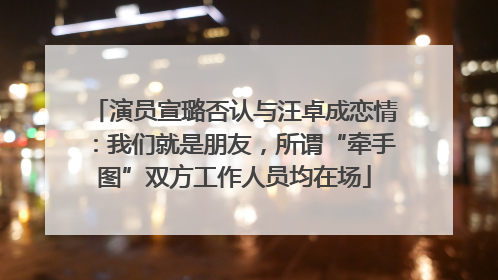 演员宣璐否认与汪卓成恋情：我们就是朋友，所谓“牵手图”双方工作人员均在场