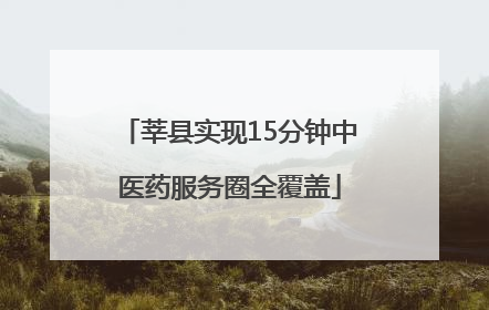 莘县实现15分钟中医药服务圈全覆盖