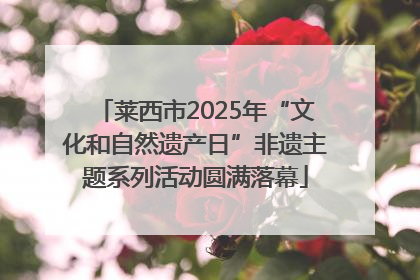 莱西市2025年“文化和自然遗产日”非遗主题系列活动圆满落幕