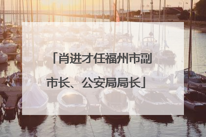 肖进才任福州市副市长、公安局局长