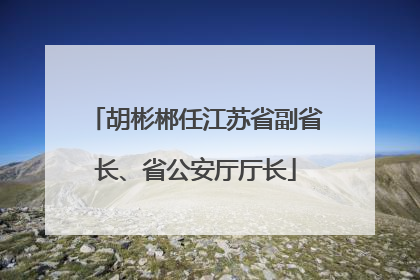 胡彬郴任江苏省副省长、省公安厅厅长