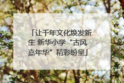 让千年文化焕发新生 新华小学“古风嘉年华”精彩纷呈