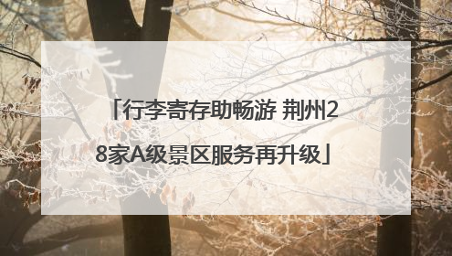 行李寄存助畅游 荆州28家A级景区服务再升级