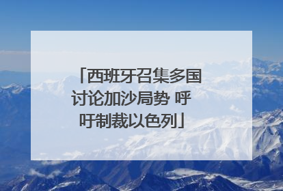 西班牙召集多国讨论加沙局势 呼吁制裁以色列